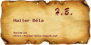 Haller Béla névjegykártya